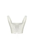 SQUARE COLLAR SHINY CROP TOP
